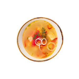 Soup with salmon