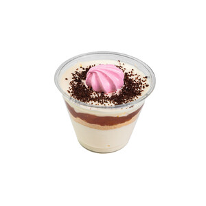 Creamy peach-mango mousse