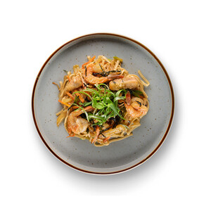 Udon with seafood