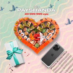 Сет PAYSHANBA с iPHONE 15 PRO MAX