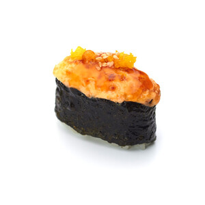 Baked sushi with mussels